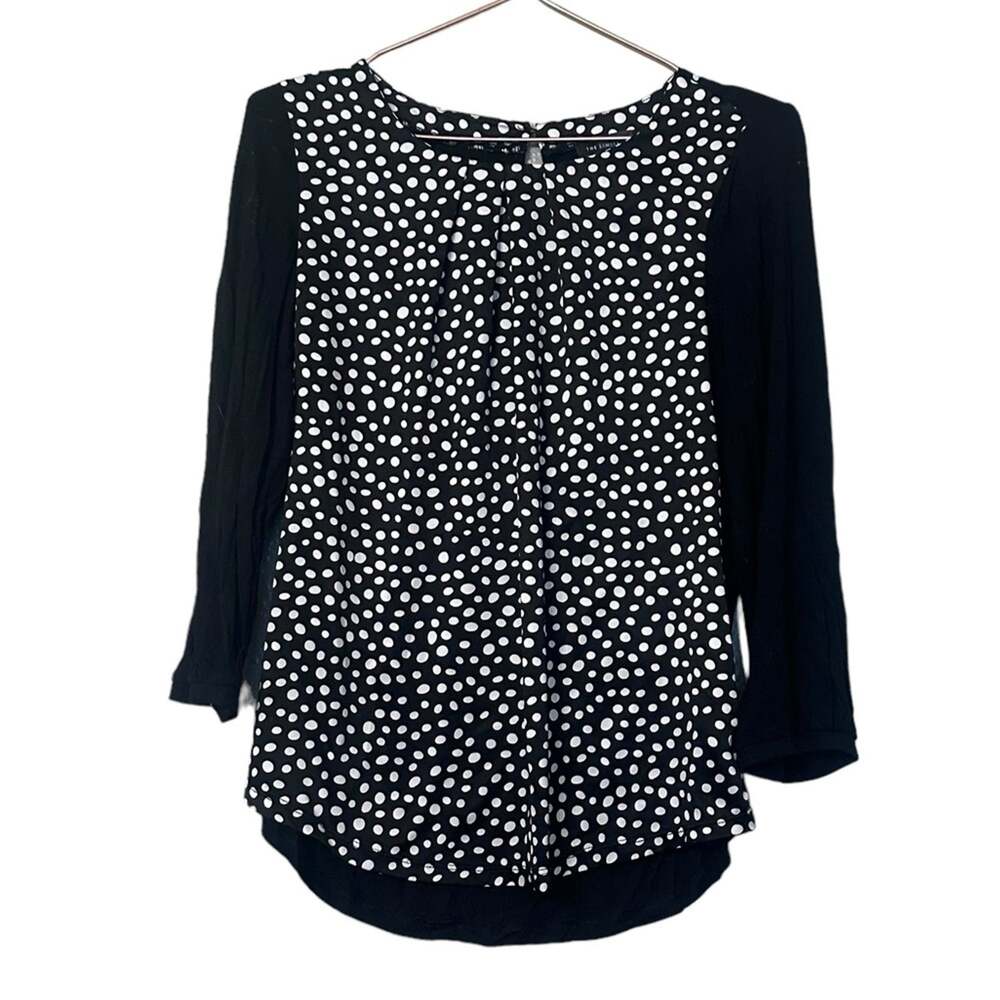 The Limited polkadot front with black long sleeves size small